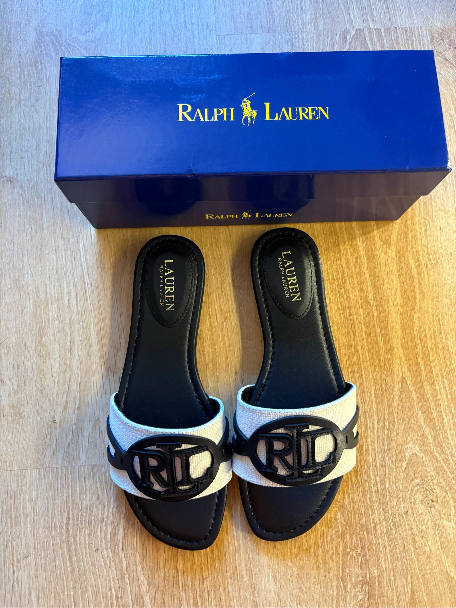 Ralph Lauren Women's White and Black Sandals New Size 39 – photo 2